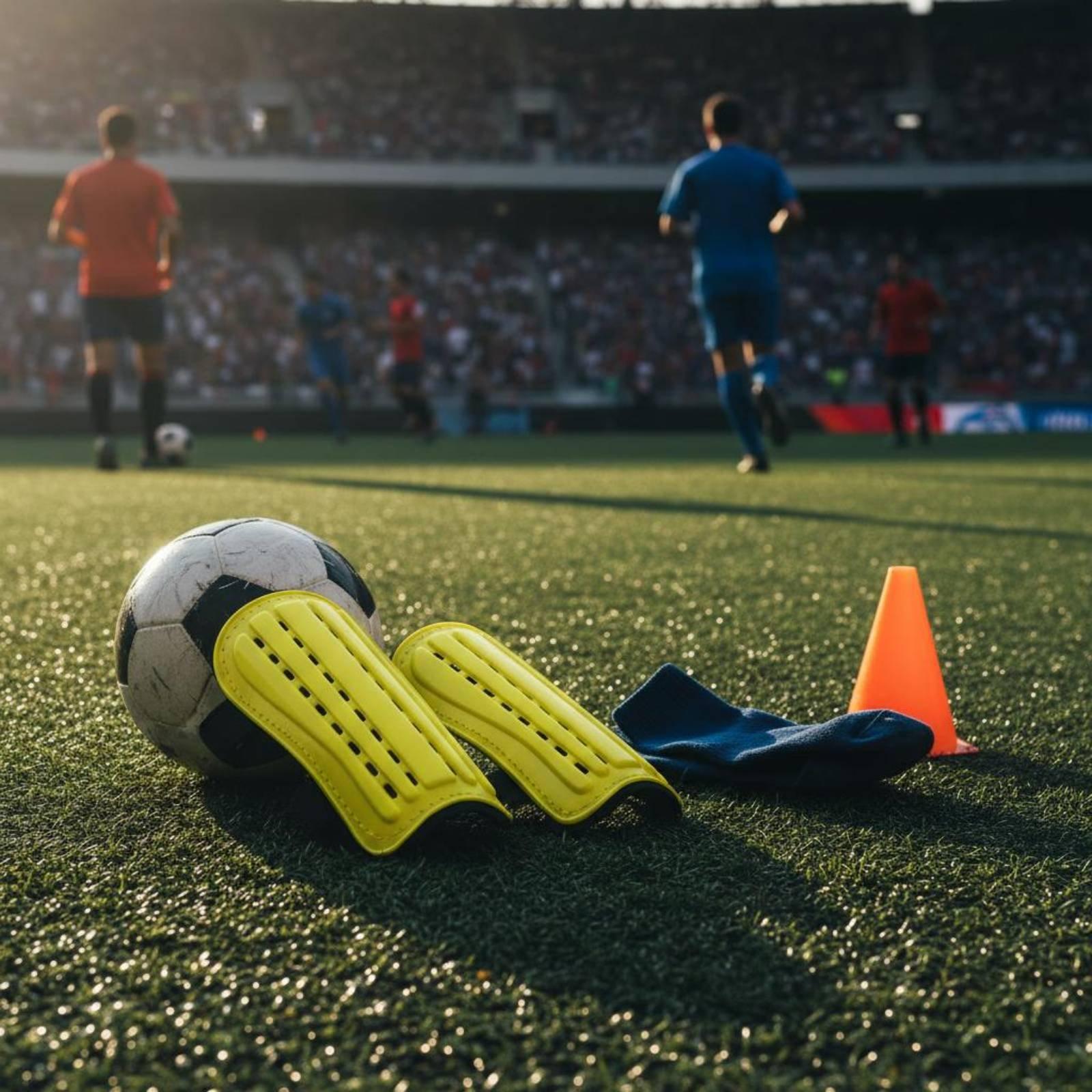Sports Equipment Training - Protège-tibias de football avec sangles de