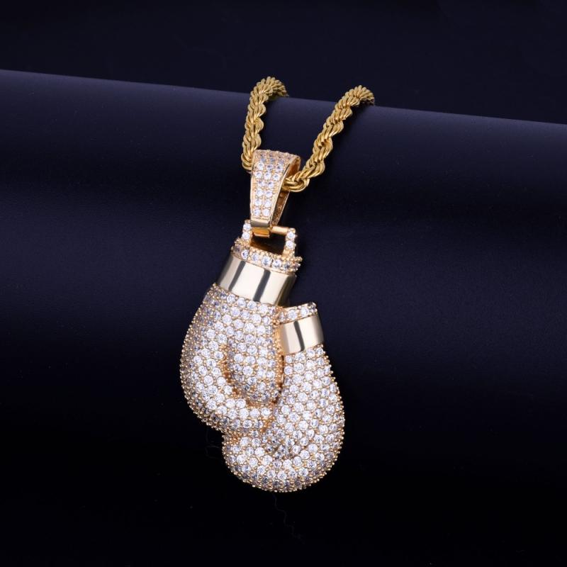 Boxing Glove Set - Hip Hop Bling glacé cubique Zircon